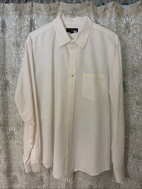Banana Republic Men's Light white linen Button-Up Dress Shirt